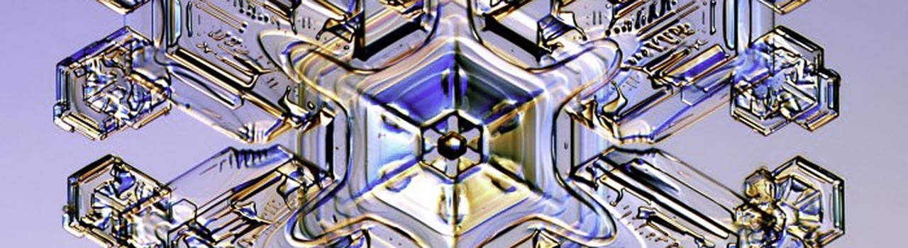 cropped image: photograph of a perfect snowflake