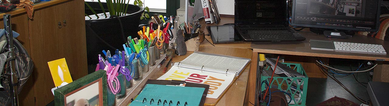 cropped: slice of a creative's office