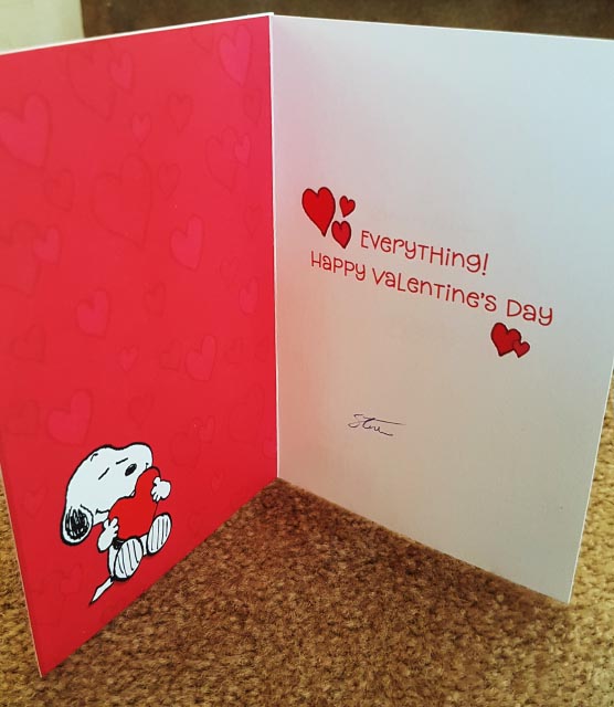 inside of snoopy card: everything